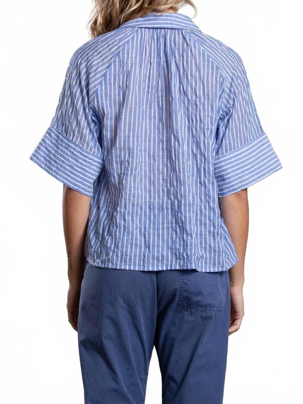 NEW PHARAOH halle marin stripe shirt in blue - Picture 2 of 3